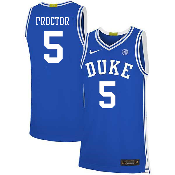 Men #5 Tyrese Proctor Duke Blue Devils 2022-23 College Stitched Basketball Jerseys Sale-Blue